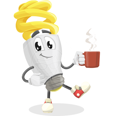 Energy Saving Light Bulb Cartoon Vector Character AKA Bulby Lightson